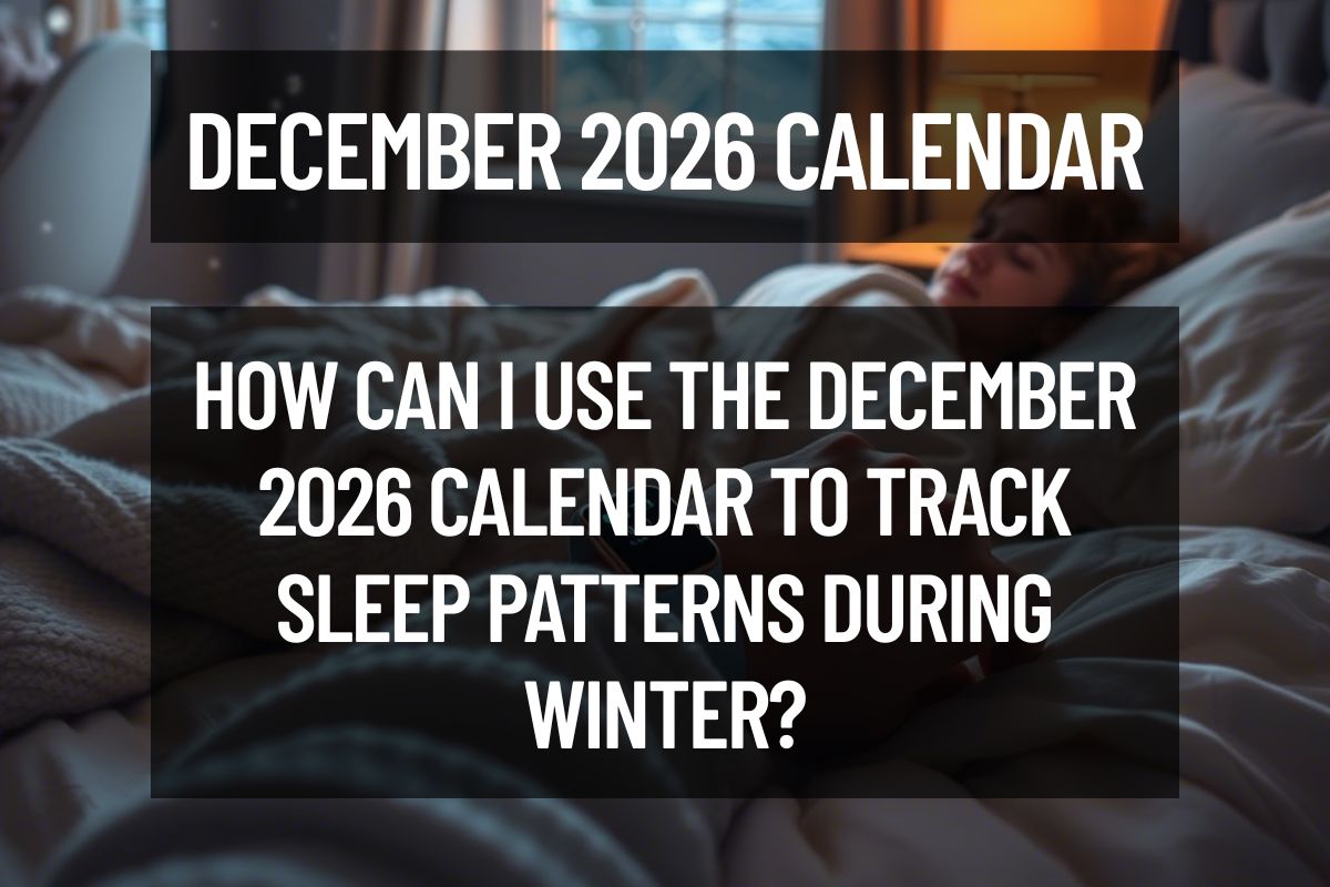 How Can I Use the December 2026 Calendar to Track Sleep Patterns During Winter?